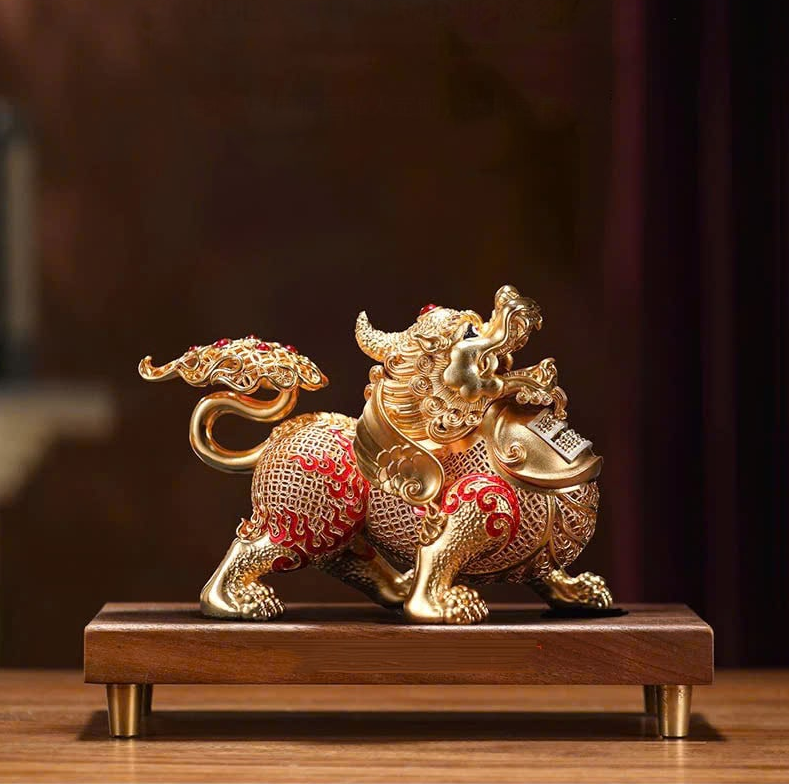 Tượng Tỳ Hưu Bằng Đồng Đỏ Cổ